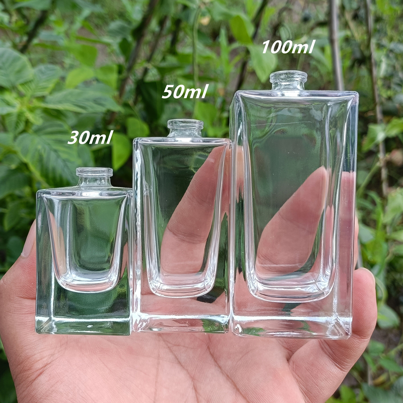 30ml 50ml Perfume Spray Bottle Flat Round High End Wood Cap