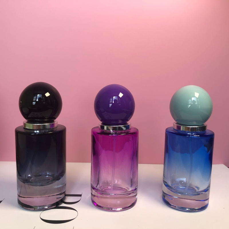 Portable Exquisite 30ml Perfume Spray Bottle Gradient Color Round Cap