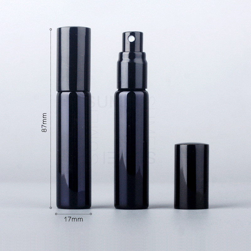 10ml UV Coated Perfume Spray Bottle Bright Gold Silver Black Portable