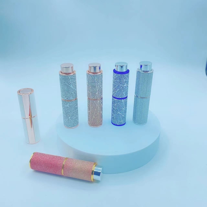Refillable 8ml Perfume Spray Bottle Glass Rotating Leather