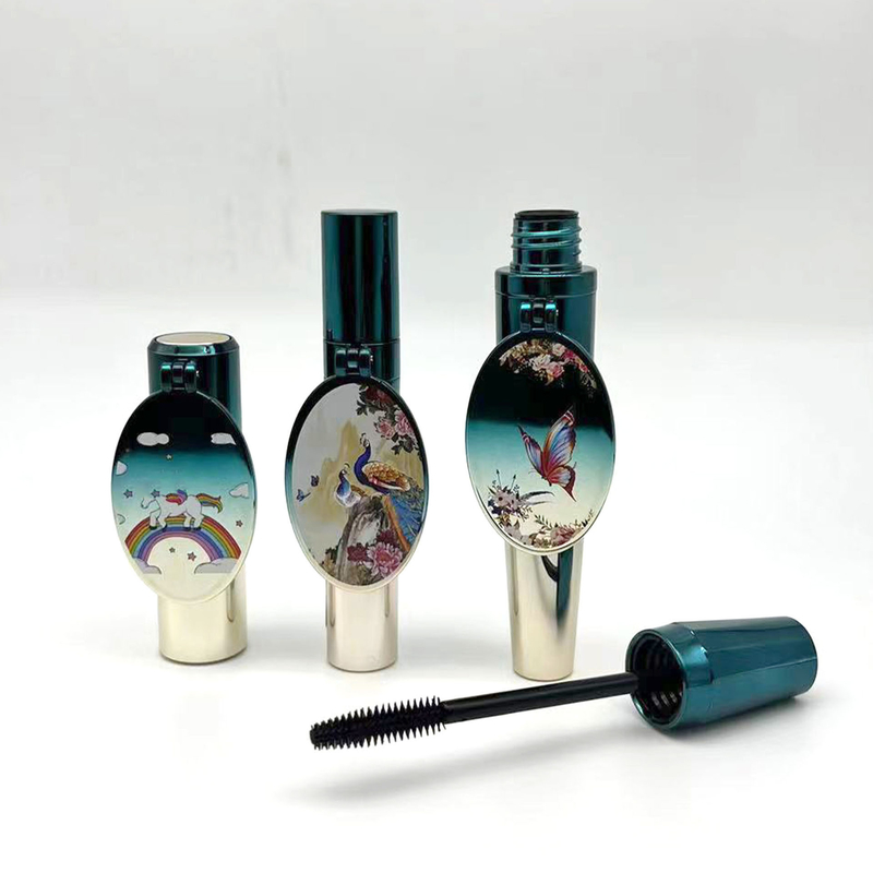 8ml ABS Green Mascara Tube Eyelash Tube Bottle With Mirror