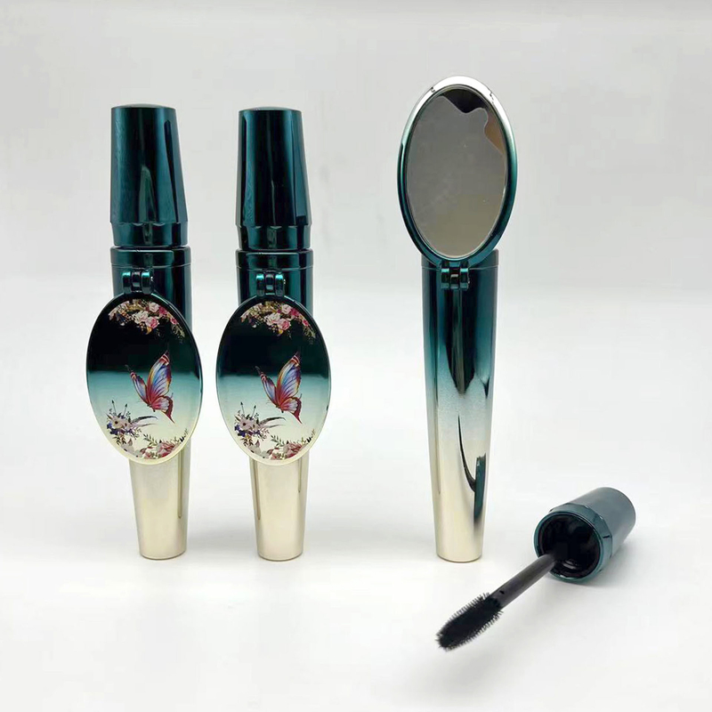 8ml ABS Green Mascara Tube Eyelash Tube Bottle With Mirror