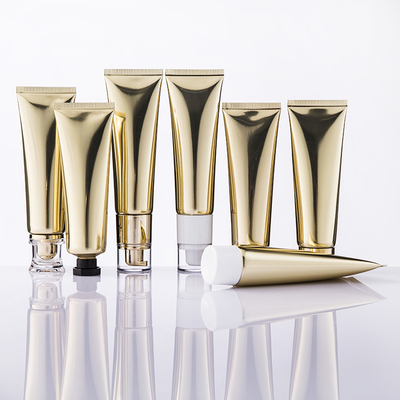 OEM Golden Plastic Cosmetic Squeeze Tubes 10ml-50ml MSDS CE